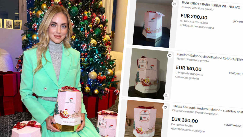 Chiara Ferragni e il pandoro Pink Christmas