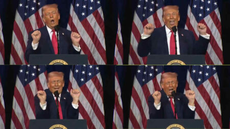 Trump imita un’atleta transgender: il video virale del siparietto che neppure sua moglie sopporta Donald Trump imita atleta trans e donna