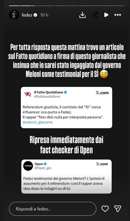 Il post di Fedez contro Il Fatto Quotidiano
