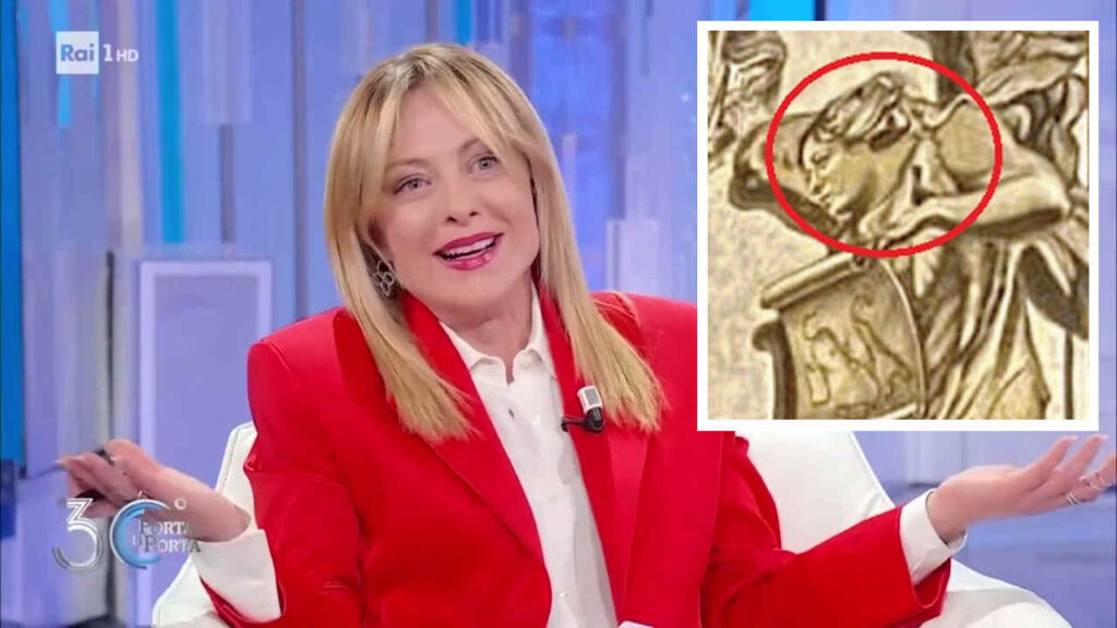 Giorgia Meloni - angelo basilica in San Lorenzo in Lucina