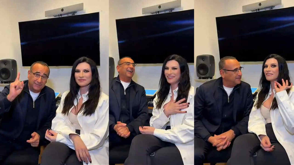 Laura Pausini e Carlo Conti