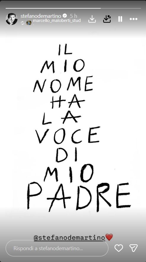 Il post di Stefano De Martino su suo padre