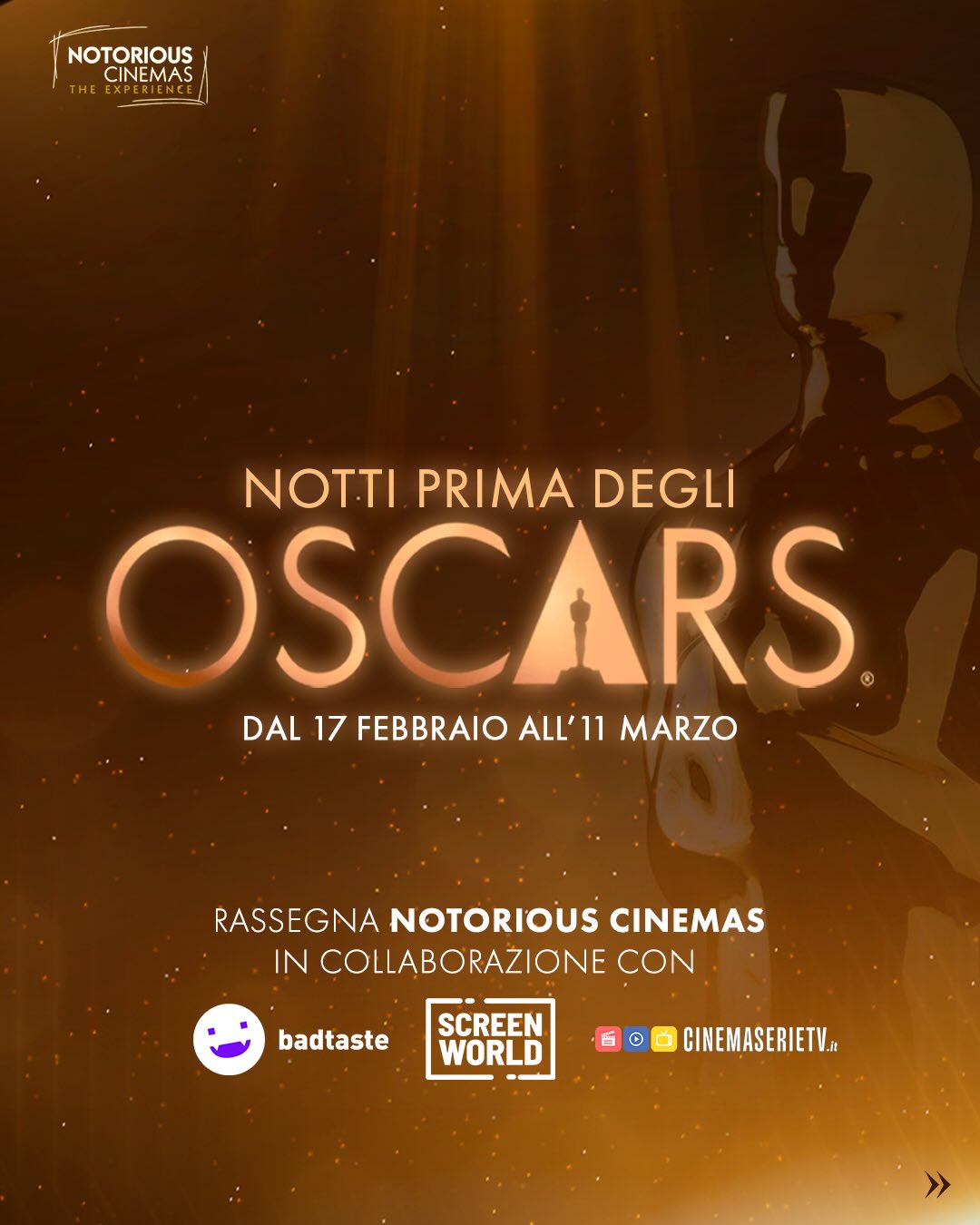 La locandina della rassegna "Notti prima degli Oscar".