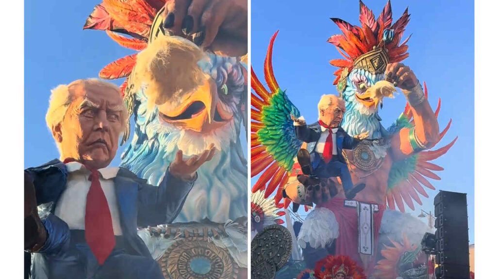 Carro di Donald Trump al Carnevale di Viareggio 2026