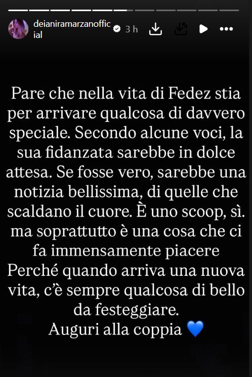 Il post di Deianira Marzano su Fedez e Giulia Honegger