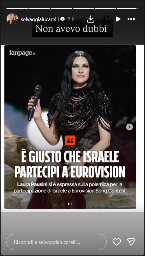 Il post di Selvaggia Lucarelli su Laura Pausini e Israele