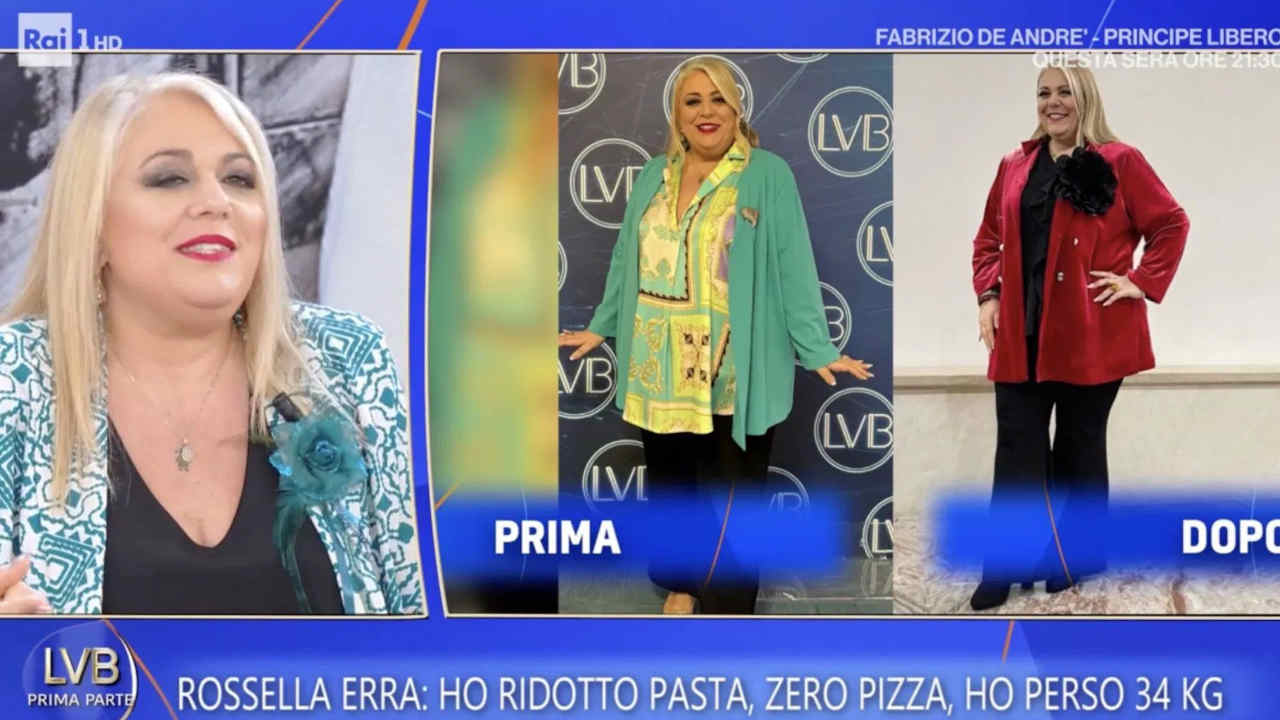 Rossella Erra dimagrita: prima e dopo