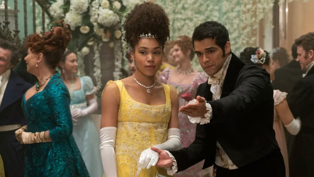 Una scena di Bridgerton (fonte: Netflix)