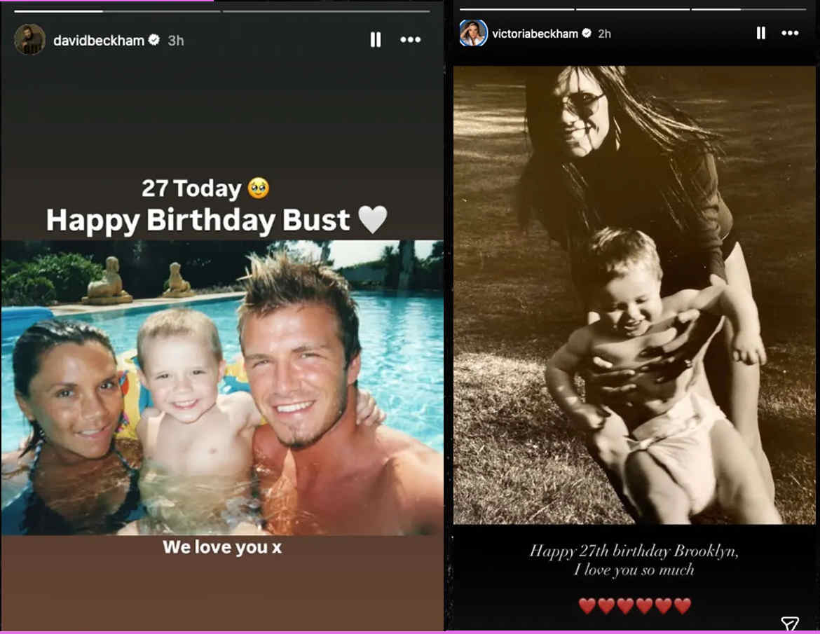 gli auguri di David e Victoria Beckham al figlio Brooklyn