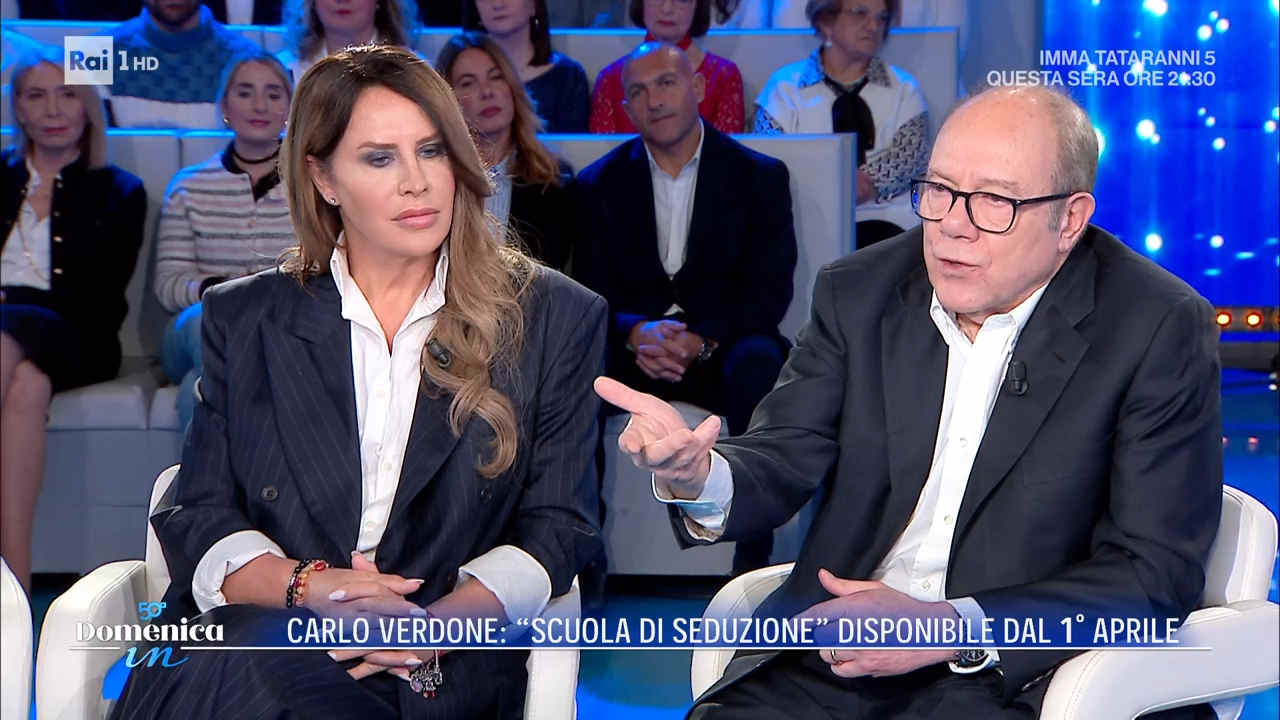 Karla Sofia Garscon e Carlo Verdone a Domenica In