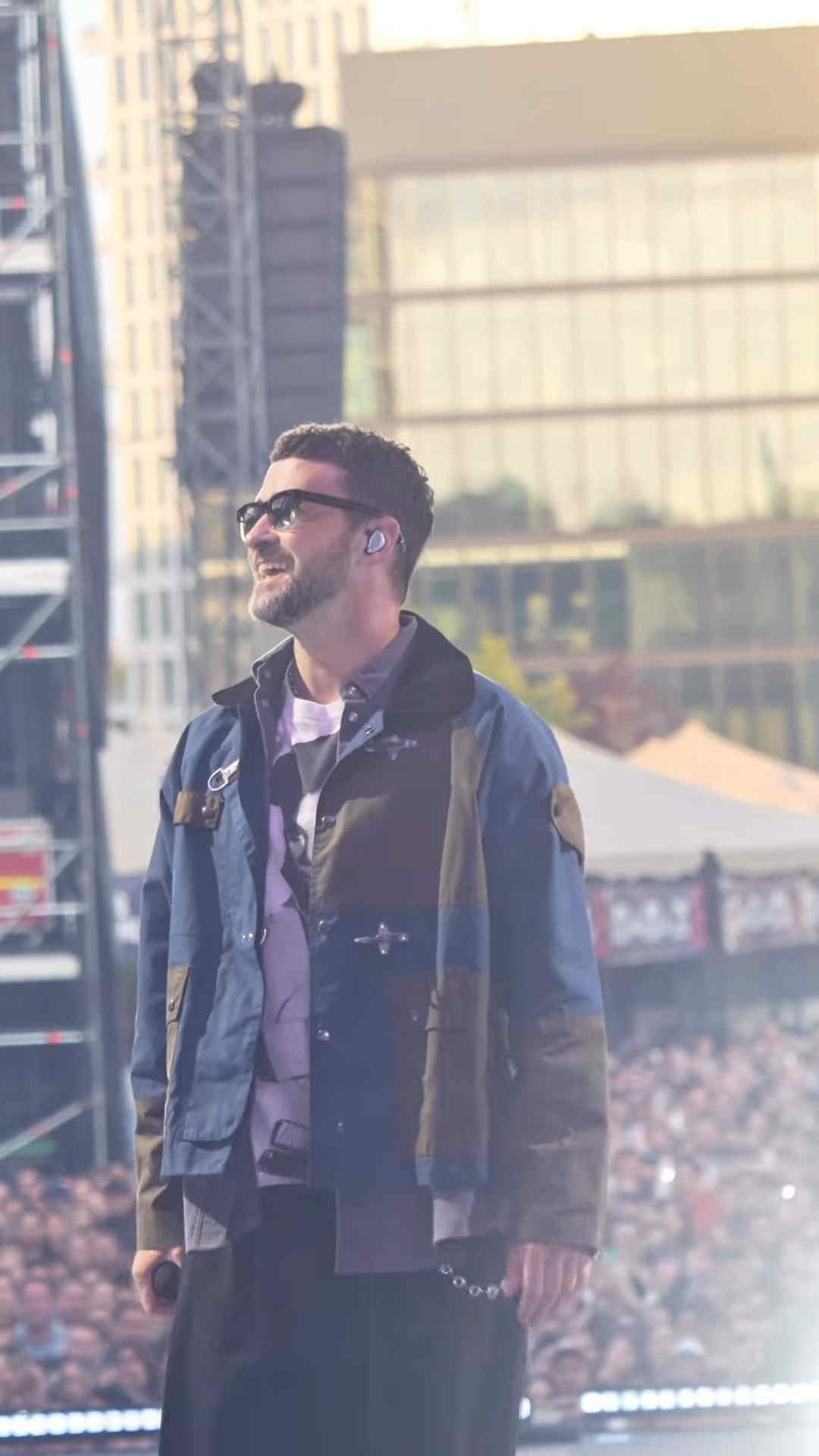 Justin Timberlake durante un concerto in Lussemburgo, nel 2025