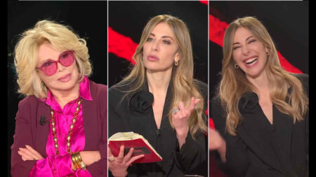 Francesca Fagnani e Amanda Lear a Belve 2026