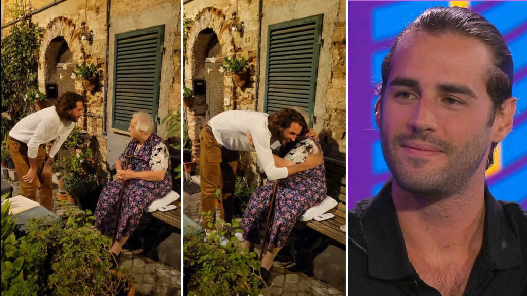 Gianmarco Tamberi nel video con la signora Emma a Offagna