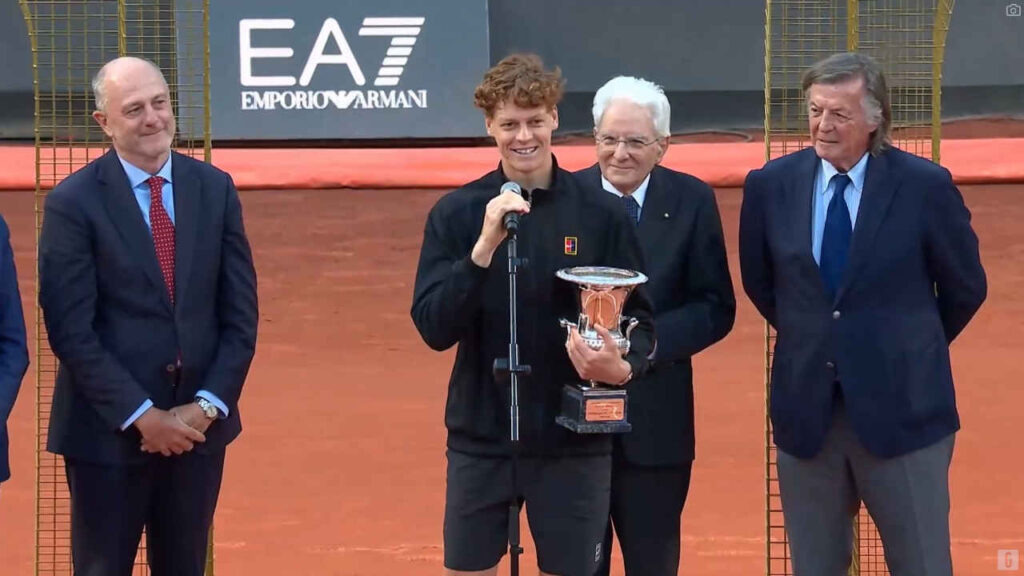 Jannik Sinner, Sergio Mattarella e Adriano Panatta