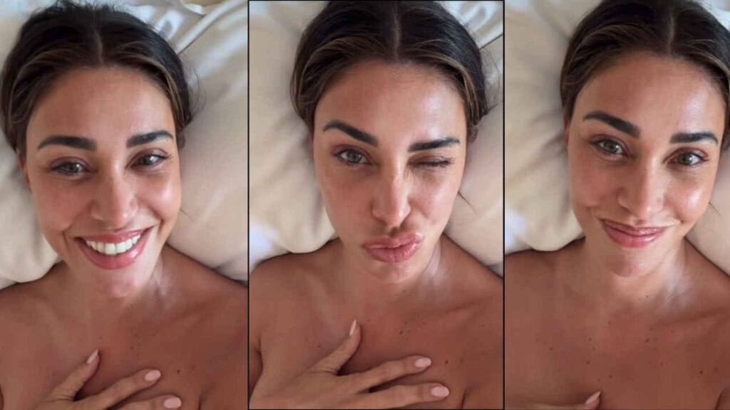 Belen Rodriguez appena sveglia