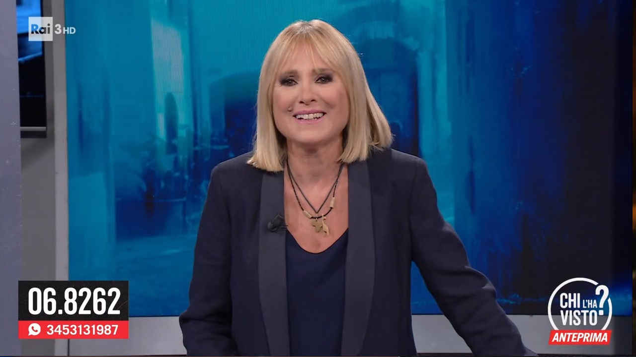 Federica Sciarelli durante l'ultima puntata di Chi l'ha visto, 1 luglio 2026