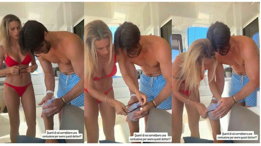 Michelle Hunziker e Giulio Berruti in barca