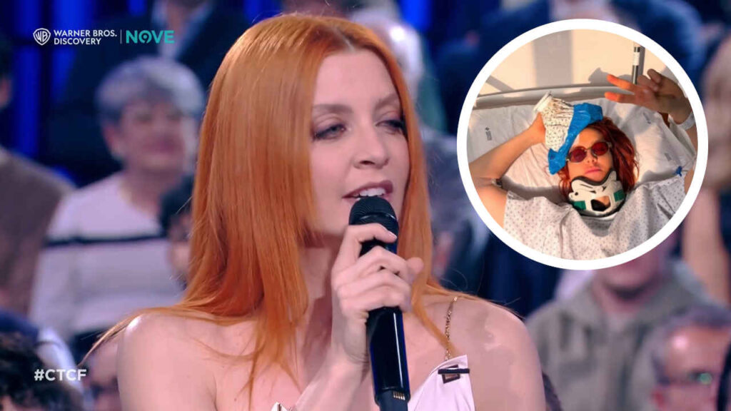 Noemi rompe il silenzio dopo la caduta dal palco: la foto dall’ospedale e il messaggio ai fan Noemi in ospedale dopo la caduta