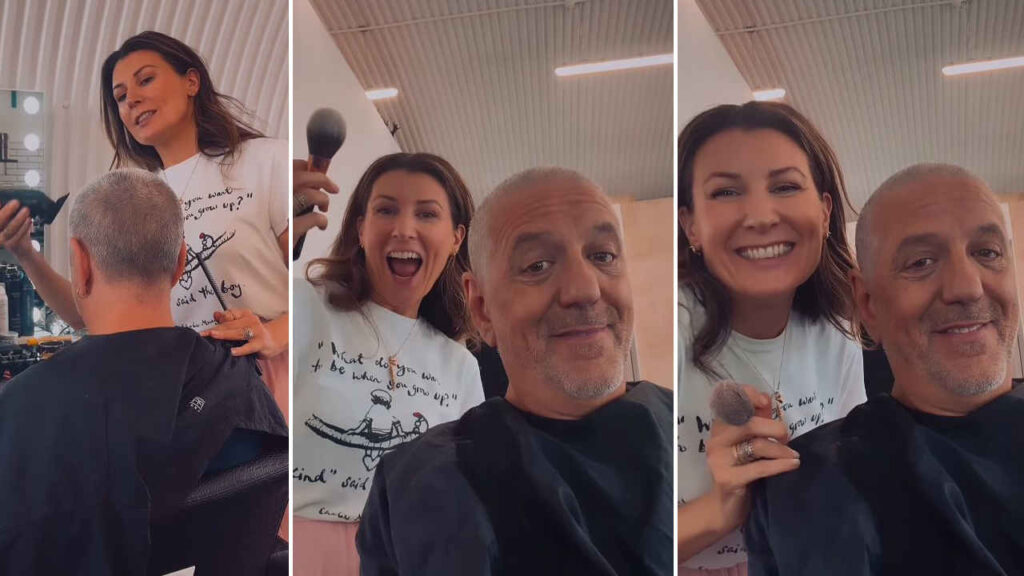 Giorgio Locatelli con i capelli rasati