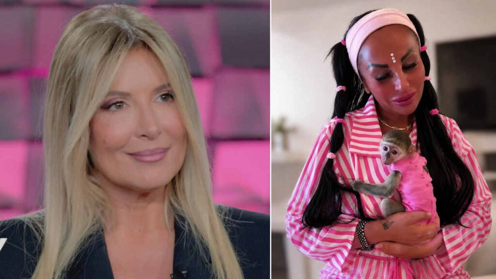 Selvaggia Lucarelli e Rita De Crescenzo con la scimmietta