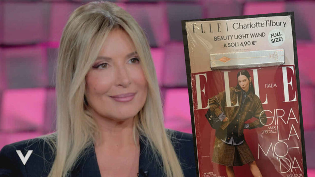 Selvaggia Lucarelli e la rivista Elle con il blush di Charlotte Tilbury