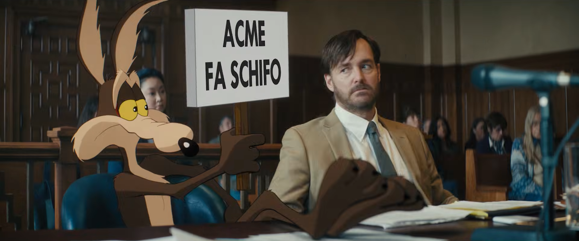 Una scena di Coyote vs Acme (fonte: Warner Bros. Pictures, Warner Animation Group)