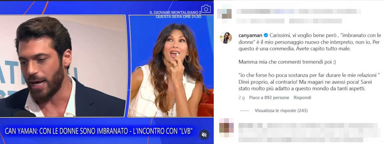 Il commento di Can Yaman a La volta buona