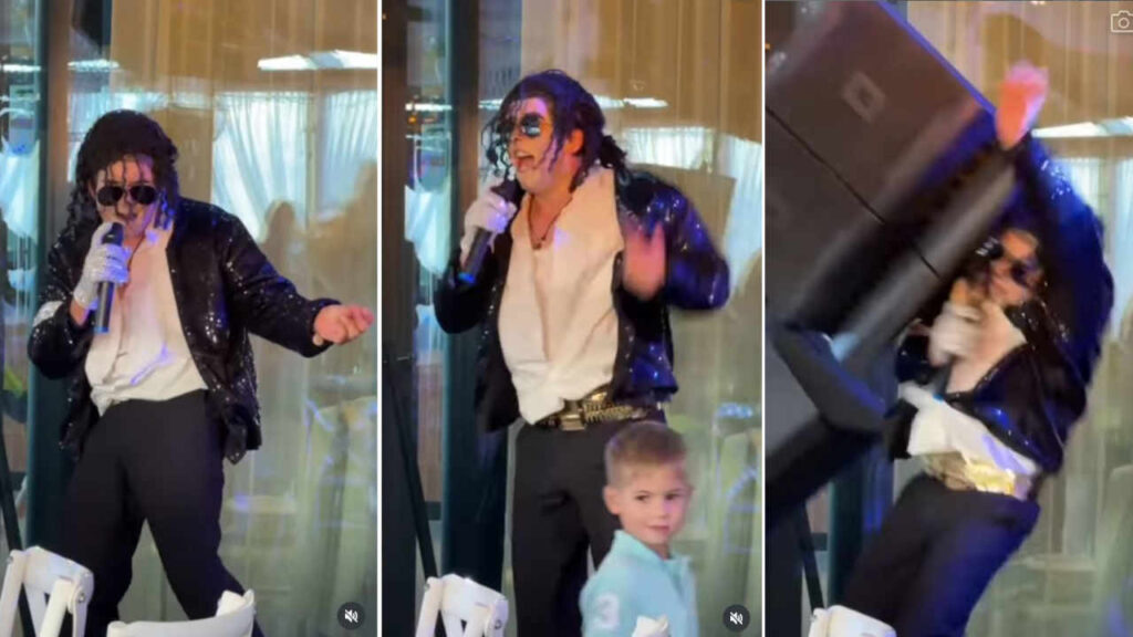 Imita Michael Jackson in un ristorante, poi una cassa gli cade addosso: il video dell’incidente è virale il sosia di Michael Jackson in un video virale